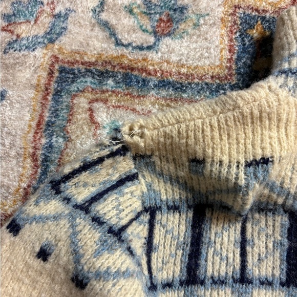 Vintage 80s Tundra Zip-up Striped Sweater Small - Picture 6 of 7